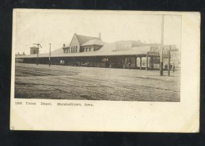 MARSHALLTOWN IOWA UNION RAILROAD DEPOT TRAIN STATION VINTAGE POSTCARD