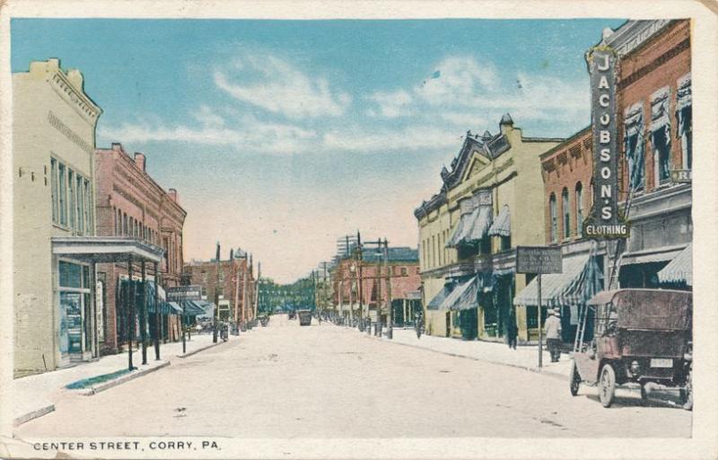 Jacobson's Clothing on Center Street Corry Erie County PA Pennsylvania pm 1921