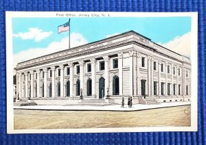 Vintage c1930's United States Post Office Jersey City New Jersey Postcard