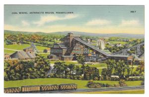 Anthracite Coal Mining Region PA Mebane MS 7 Linen Postcard