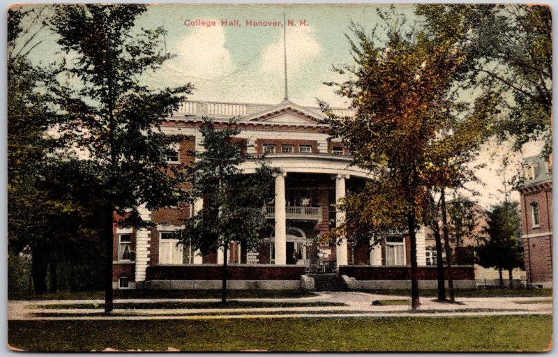 1908 College Hall Hanover New Hmapshire NH Front Building Posted Postcard