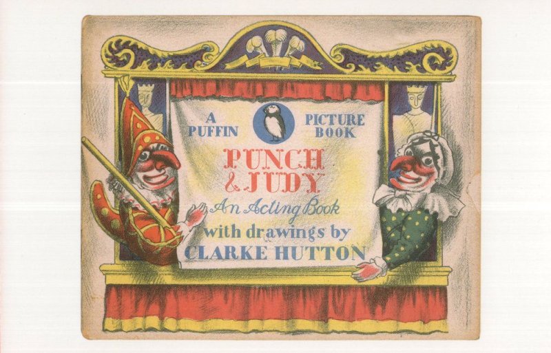 Punch & Judy Show WW2 Puffin Picture Book postcard