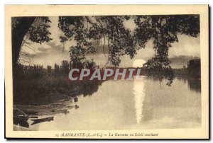 Old Postcard Marmande L and G La Garonne at Sunset