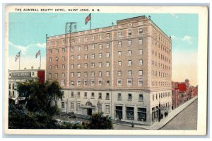 1930 The Admiral Beatty Hotel Saint John New Brunswick Canada Postcard