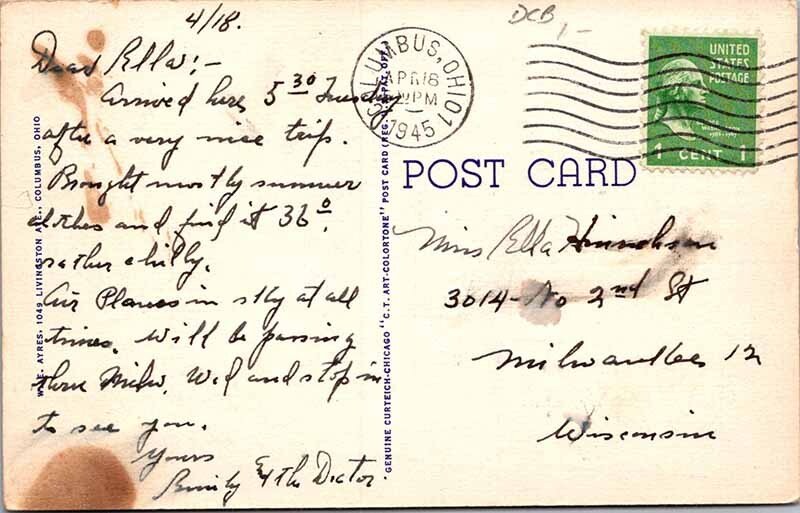 Postcard SCHOOL SCENE Columbus Ohio OH AK5868