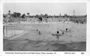 Essex Junction Vermont~Comunity Swimming Pool~Boy on Diving Board~1954 RPPC