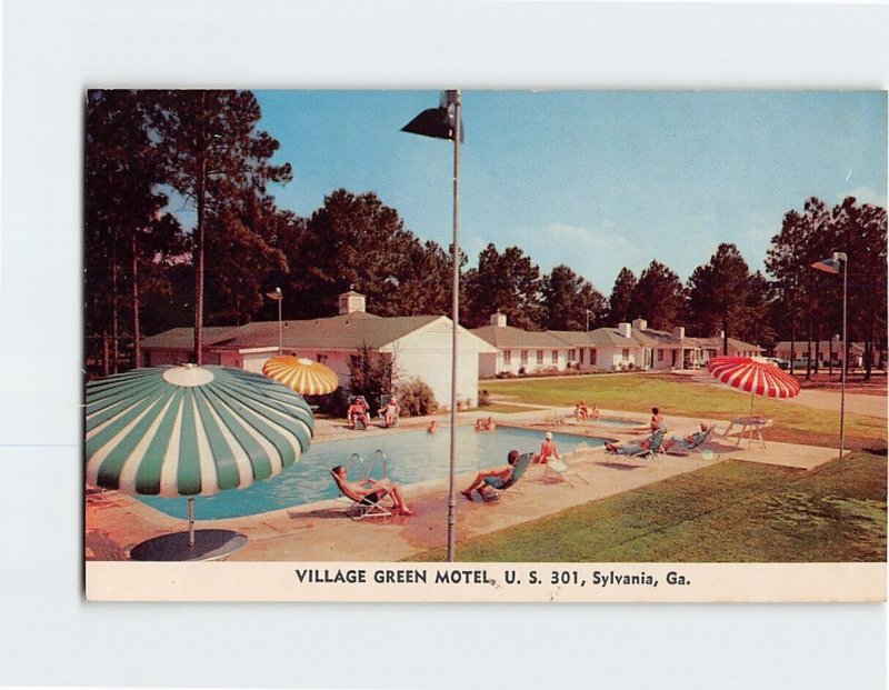 Postcard Village Green Motel, U. S. 301, Sylvania, Georgia