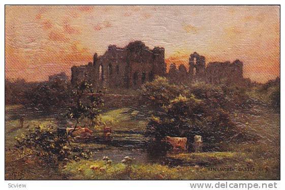 Kenilworth Castle, Cattle, Warwickshire, England, UK, 1900-1910s