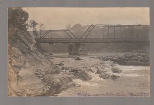 Granite Falls MINNESOTA RPPC 1911 RAILROAD BRIDGE Wagon Bridge? nr Montevideo B2