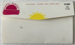 Lahina Maui Napili Sunset Resort Postcard Cover Envelope HoteLetter