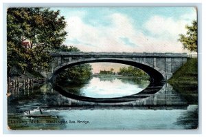 1910 Lansing MI, Washington Avenue Bridge And River Posted Antique Postcard