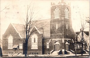 Real Photo Postcard Evangelical Church in Washington, Illinois