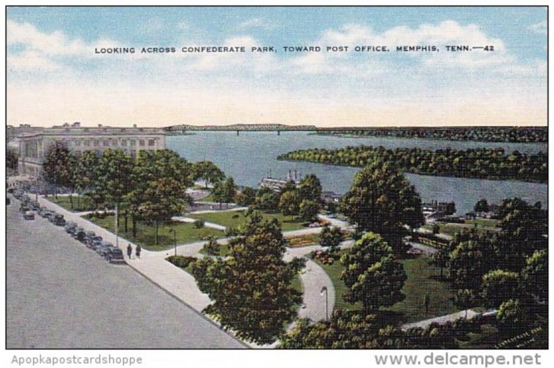 Tennessee Memphis Looking Across Confedrate Park Toward Post Office