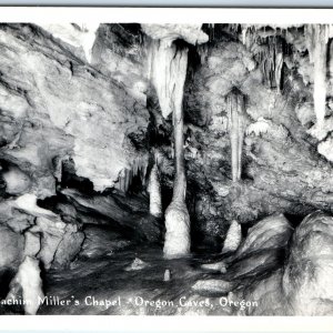 c1940s Oregon Caves, OR RPPC Joachim Miller's Chapel Cavern Siskiyou Mts PC A164
