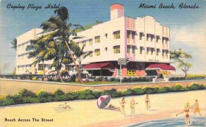 Copley Plaza Hotel Miami Beach Florida linen postcard