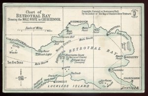 h826 - SENTIMENTAL Postcard 1907 Betrothal Bay Male Route to Churchdoor Chart