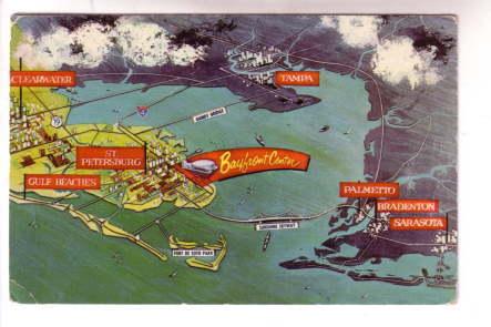 Overhead Pictorial,Topographic Map of Florida, Suncoast