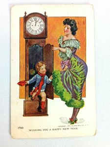 Vintage Postcard Wishing You A Happy New Year Ulman Posted 1911