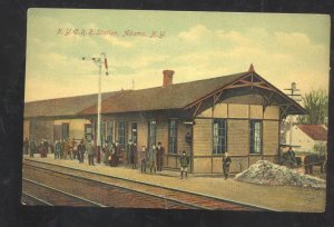 ADAMS NEW YORK CENTRAL RAILROAD DEPOT TRAIN STATION NY VINTAGE POSTCARD