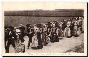Around Sainte Anne d & # 39Auray Old Postcard TRois wedding procession has ga...