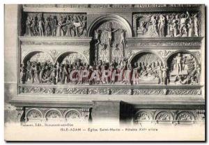 Old Postcard Isle adam saint martin church altarpiece XVI century