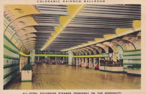 30-40s; Coloramic Rainbow Ballroom Of The Excursion Steamer President