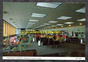 dc741 - SCOTLAND 1970s Prestwick Airport Interior. Transit Lounge. Postcard