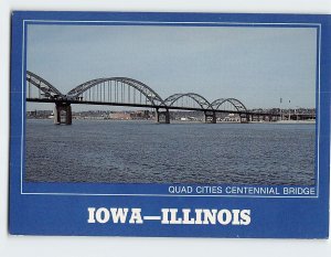 Postcard Quad Cities Centennial Bridge