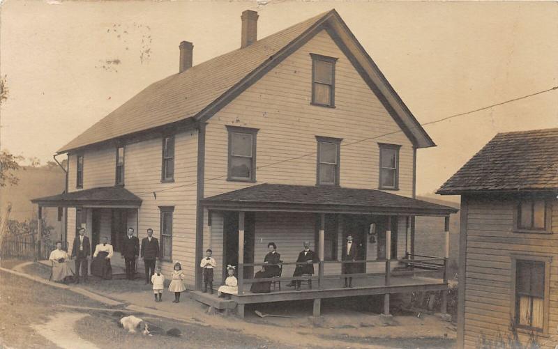 F28/ Loop Pennsylvania RPPC Postcard Home Porch Family