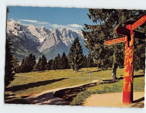 Postcard Kramerplateauweg gegen Zugspitzgruppe, Garmisch-Partenkirchen, Germany