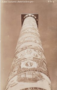 Oregon Astoria Vertical View Of Astoria Column 1952 Real Photo