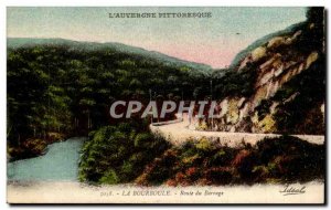 Old Postcard Auvergne La Bourboule Road Dam