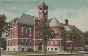 Postcard Polk School Building Cedar Rapids Iowa IA