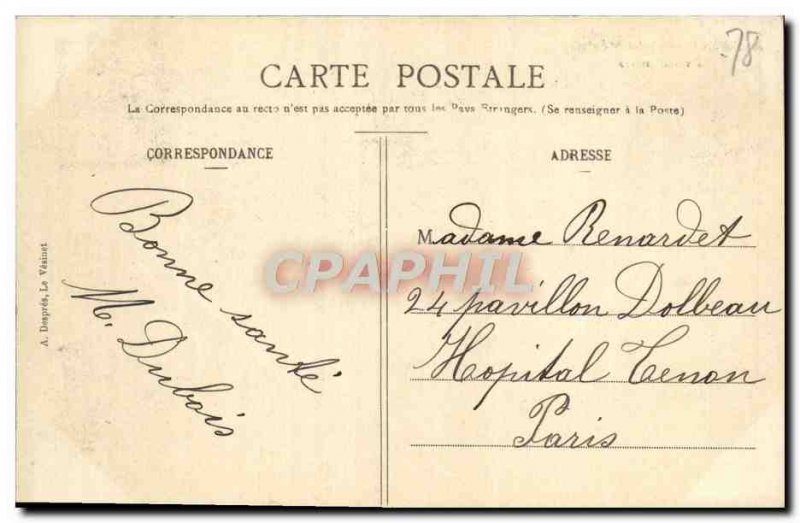 Old Postcard National Asylum of Vesinet Promenoir TOP