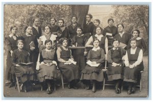 1918 Batch Picture of Women Austria Posted Antique RPPC Photo Postcard
