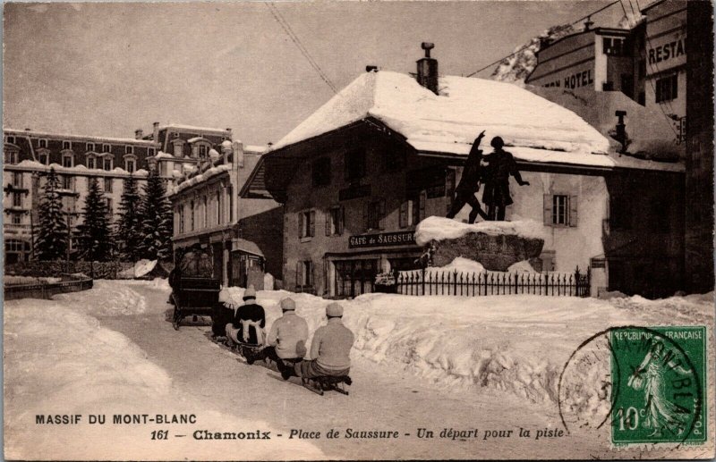 France Massif Du Mont Blanc Chamonix Vintage Postcard 03.76