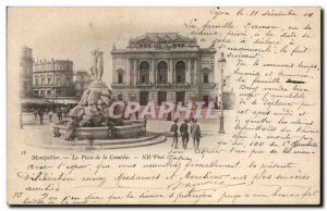 Old Postcard Montpellier Place of comedy