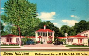 Postcard Colonial Hotel Court 208 Ridgewood Avenue US No 1 in Holly Hill Florida