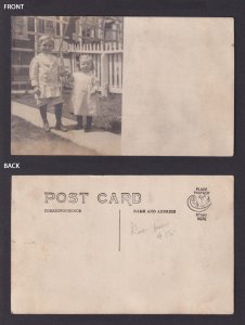 UNITED STATES, RPPC Postcard, Two children