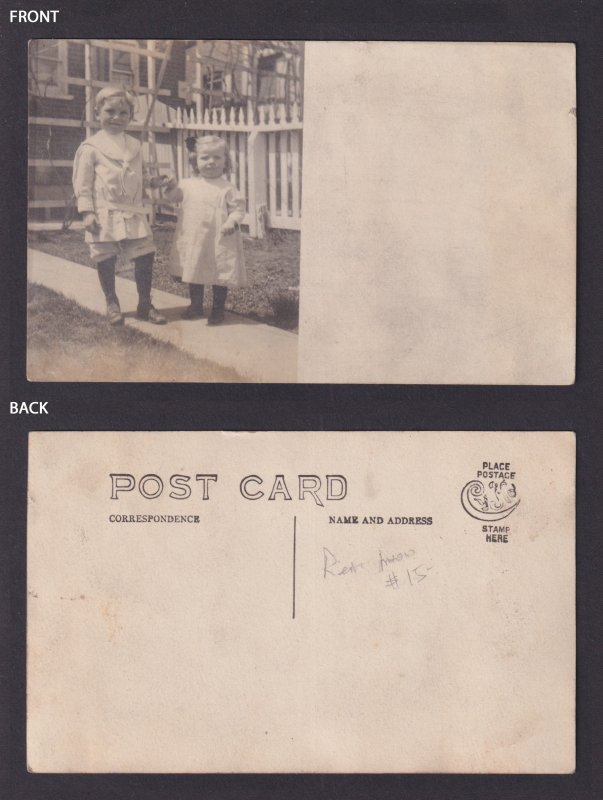 UNITED STATES, RPPC Postcard, Two children
