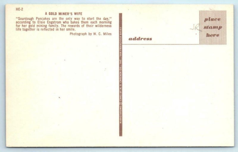 NOME, AK ~ Gold Miners HERB ENGSTROM & ELSIE ENGSTROM Basin Creek Mine Postcard