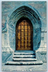 1958 Great North Door Of Singing Tower Sanctuary Lake Wales Florida FL Postcard