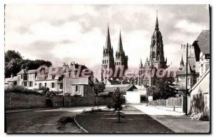 Postcard Old Bayeux Calvados Boulevard Sadi Carnot and the Cathedral