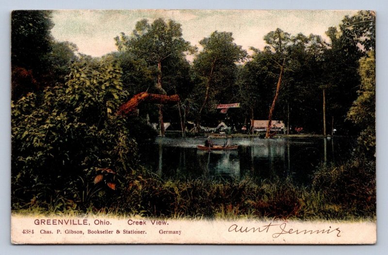 J95/ Greenville Ohio Postcard c1910 Darke Creek View Camping 184