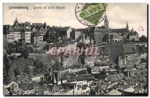 Postcard Old Luxembourg Grund and Ville Haute