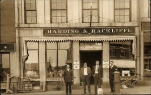 Belfast ME BEAUTIFUL STOREFRONT Harding & Rackliffe Real Photo Postcard