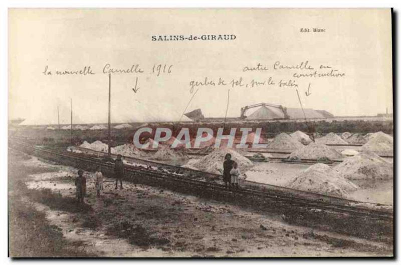 Postcard Folklore Old Salt Marshes Salins de Giraud
