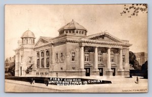 J94/ Westerville Ohio RPPC Postcard c1910 First United Brethren Church 432