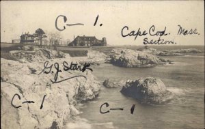 Homes on Point - Cape Cod Town? c1910 Real Photo Postcard
