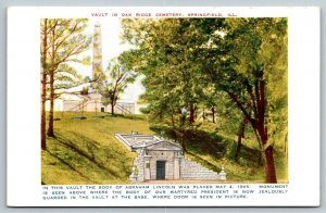 Abraham Lincoln Vault  Oak Ridge Cemetery  Springfield   Illinois  Postcard